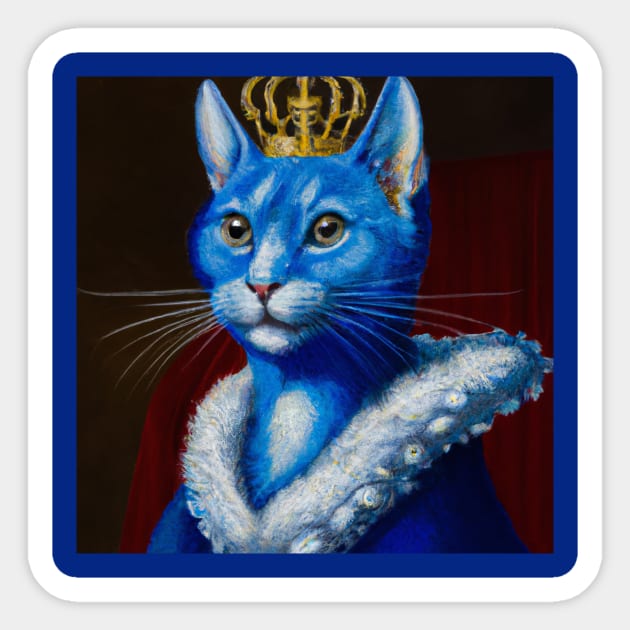 Royal Blue Cat Wearing Crown Sticker by Star Scrunch